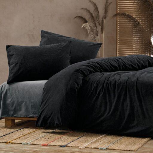 ست ملحفه کاتن باکس مدل Crash Siyah  دو نفره 4 تکه